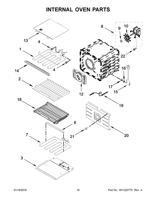 Internal Oven Parts Diagram and Parts List for JJW2830DB02  Maytag Wall Oven