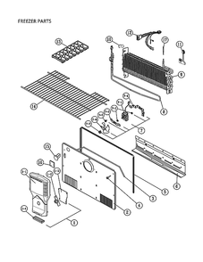 Freezer Parts Diagram and Parts List for 11170719911  Kenmore Refrigerator