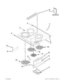 Cooktop Parts Diagram and Parts List for JED4430WR02  Jenn-Air Cooktop