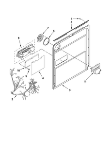 Inner Door Parts Diagram and Parts List for MDBH949PAB1  Maytag Dishwasher