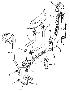 Pump Assembly, Bracket And Hoses Diagram and Parts List for NA4621W33721  Speed Queen Washer