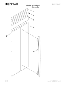 Panel Kit Parts Diagram and Parts List for JPK42SNXWSS0  Jenn-Air Refrigerator