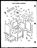 OVEN CABINET ASSY Diagram and Parts List for RKT-396  Caloric Microwave Oven Combo