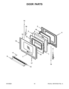 Door Parts Diagram and Parts List for MGR6600FB3  Maytag Range
