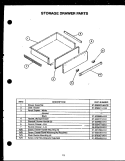 STORAGE DRAWER PARTS Diagram and Parts List for RKT-396  Caloric Microwave Oven Combo