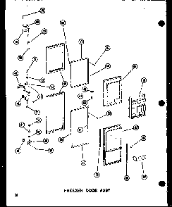 Freezer Door Assy Diagram and Parts List for SRI19W-AG-P60340-24WG  Amana Refrigerator