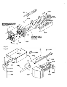 Ice Maker Assembly Diagram and Parts List for TR25V2E-P1316102WE  Amana Refrigerator