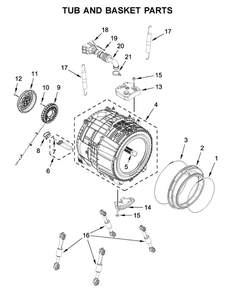 Tub And Basket Parts Diagram and Parts List for MHW5630HC2  Maytag Washer