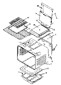 Cabinet Assembly Diagram and Parts List for AGS751W1P1141273NW  Amana Range