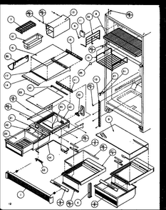 Cabinet Shelving Diagram and Parts List for TZ21Q2E-P1111713WE  Amana Refrigerator