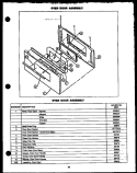 OVEN DOOR ASSY Diagram and Parts List for SBP26DA  Amana Range