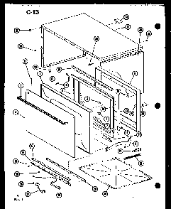 Door And Outer Cabinet Diagram and Parts List for RL-3 P75589-4M Amana Microwave