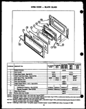 OVEN DOOR - BLACKGLASS Diagram and Parts List for GBK26CB  Amana Range
