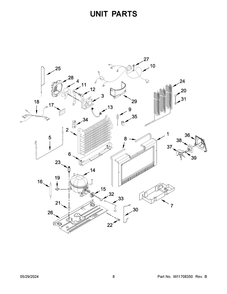 Unit Parts Diagram and Parts List for AZF33X16DW10  Amana Freezer