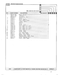 Fresh Food Door Page 2 Diagram and Parts List for 18020-0A  Admiral Refrigerator