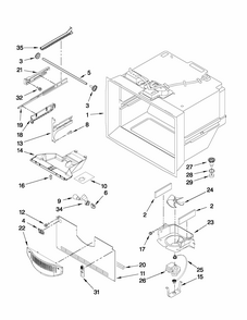 Freezer Liner Parts Diagram and Parts List for GB2026LEKS8  Amana Refrigerator