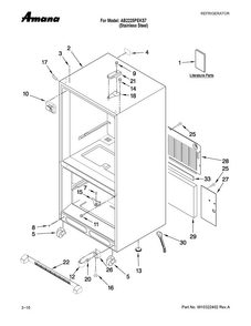 Cabinet Parts Diagram and Parts List for AB2225PEKS7  Amana Refrigerator