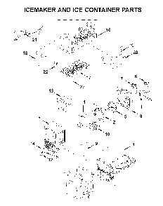 Icemaker and ice container parts Diagram and Parts List for MFI2269FRB02  Maytag Refrigerator