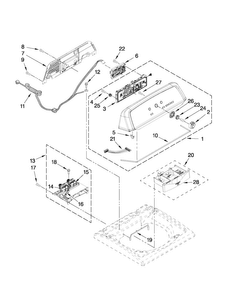 Console And Dispenser Parts Diagram and Parts List for MVWX500XL2  Maytag Washer