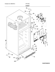 Cabinet Diagram and Parts List for CRT182IQB4A  Crosley Refrigerator