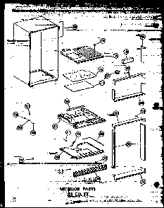 Interior Parts 23 Cu. Ft. Diagram and Parts List for T16W-P60303-53W  Amana Refrigerator