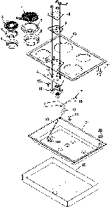 All Components Diagram and Parts List for AKR3000E-P1131575NE  Amana Cooktop