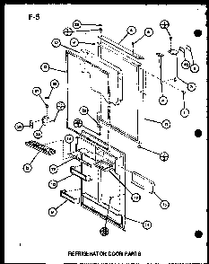 Refrigerator Door Parts Diagram and Parts List for TL18G-P76512-6W  Amana Refrigerator