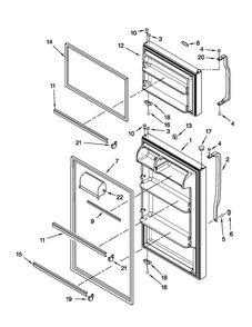 Door Parts Diagram and Parts List for M4TXNWFYB00  Maytag Refrigerator