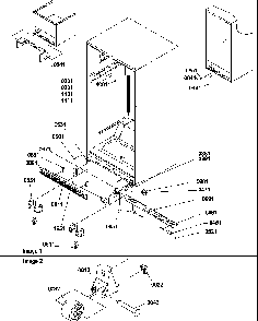 Ladders, Lower Cabinet And Rollers Diagram and Parts List for HT600W-P1319401WW  Amana Refrigerator