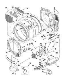 Bulkhead Parts Diagram and Parts List for YCED8990XW0  Crosley Dryer