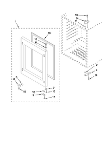 Door Parts Diagram and Parts List for JUW248RBCX23  Jenn-Air Wine and Beverage Cooler