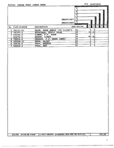 Fresh Food Inner Door Page 2 Diagram and Parts List for HMG-641670  Admiral Refrigerator