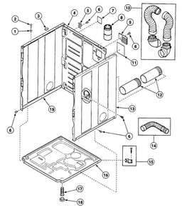 Cabinet Diagram and Parts List for SSEY17LF  Speed Queen Dryer