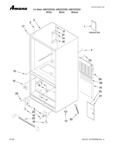 Cabinet Parts Diagram and Parts List for ABB1922FEQ3  Amana Refrigerator