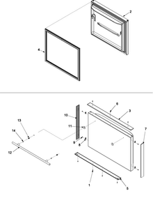 Freezer Door Diagram and Parts List for JCB2058GEW-PJCB205  Jenn-Air Refrigerator