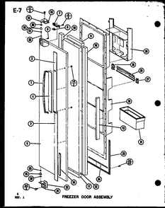 Freezer Door Assembly Diagram and Parts List for SL22F-P75400-13W  Amana Refrigerator