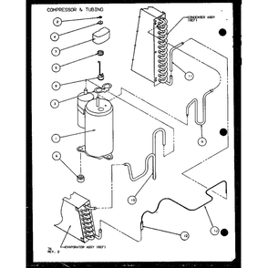 Compressor & Tubing 5 Diagram and Parts List for PTC12400EC P9872415R Amana Air Conditioner