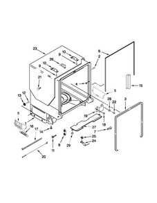 Tub And Frame Parts Diagram and Parts List for JDB3650AWF0  Jenn-Air Dishwasher