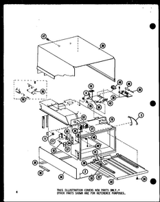 Cabinet Parts Diagram and Parts List for RC-10B-DD P73547-6M Amana Microwave