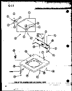 Cabinet Top Diagram and Parts List for TAA200 P75751-13W Amana Washer
