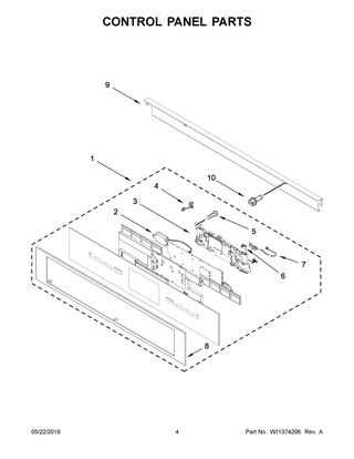 Control Panel Parts Diagram and Parts List for JMC2430IL02  Maytag Microwave