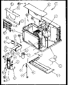 Interior Parts Diagram and Parts List for 12C3EV P1118123R Amana Air Conditioner