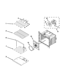 Internal Oven Parts Diagram and Parts List for MEW9627AB01  Maytag Wall Oven