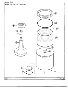 Tub Diagram and Parts List for LNC6761A71  Admiral Washer