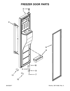 Freezer Door Parts Diagram and Parts List for MSC21C6MEZ00  Maytag Refrigerator