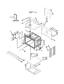 Lower Oven Parts Diagram and Parts List for MEW7630AB02  Maytag Wall Oven