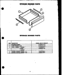 STORAGE DRAWER PARTS Diagram and Parts List for RHS365-OF RHS3650OF Caloric Range
