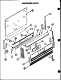 BACKGUARD PARTS Diagram and Parts List for RHS365-OF RHS3650OF Caloric Range