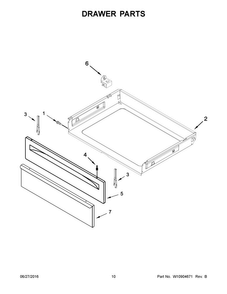 Drawer Parts Diagram and Parts List for YACR4303MFS0  Amana Range