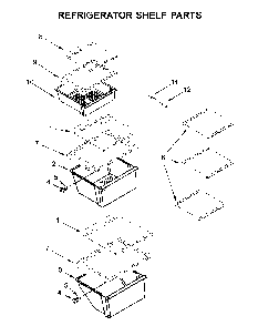 Refrigerator Shelf Parts Diagram and Parts List for 1064651759714  Kenmore Refrigerator
